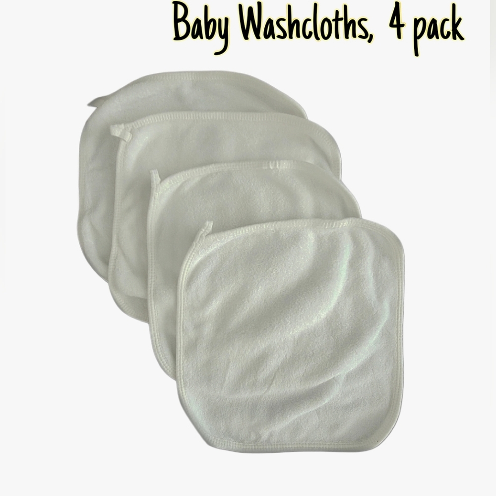 HipHop Panda Baby Washcloths, white, 4 pack